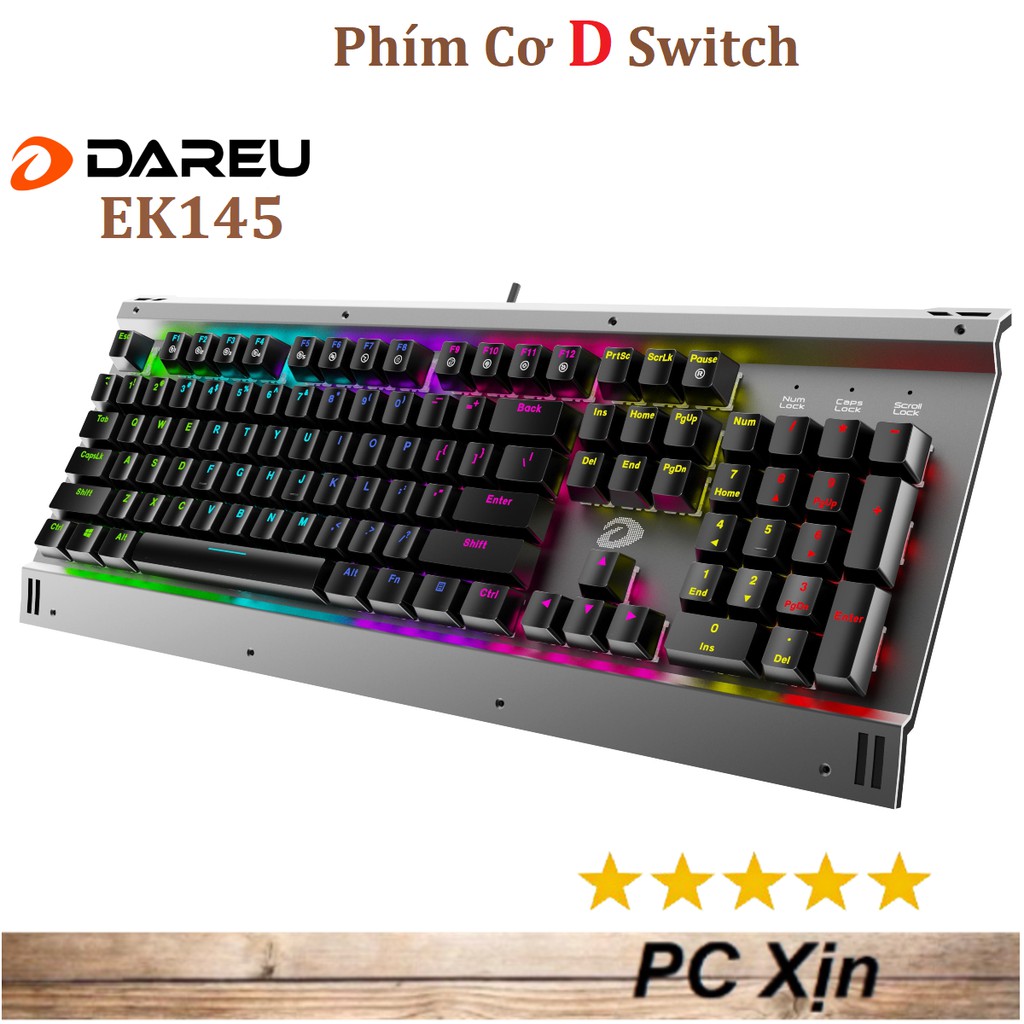  Bàn phím Cơ Dareu EK145 Led 7 Mầu -Chính Hãng Mai Hoàng PP
