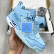 Giày thể thao air Jordan 4 xanh dương, Giày JD4 xanh ngọc cực hot 2021 nam nữ Full Box Bill