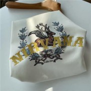 Áo thun tay lỡ thêu Hươu NIRVANA cao cấp , áo phông T shirt nam nữ unisex , MSW Town