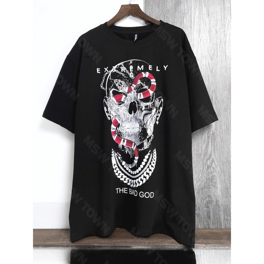 Áo thun tay lỡ Snakelong tee, T shirt hoạ tiết form rộng basic nam nữ unisex, Msw Town