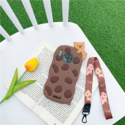 Cute Bear Ốp lưng OPPO A52 A53 A92 A5 A9 2020 Soft Silicone Case With Strap OPPO R9s R15 R17 Reno2Z Reno3 Reno4 Reno5 Phone Cover