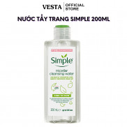 Nước tẩy trang simple Micellar 200ml làm sạch trang điểm skincare chăm sóc dưỡng da vượt trội