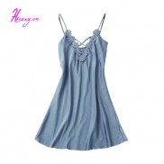 Đầm Ngủ Mặc Nhà Lụa Satin Hisexy Không Mút Ngực M06
