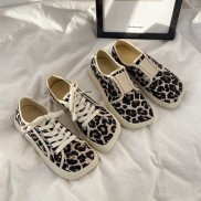 Giày thể thao thắt dây họa tiết da báo cá tính thời trang cho nữ