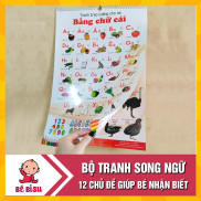 Bộ tranh treo tường học tập 12 chủ đề song ngữ cho bé