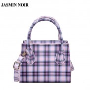 Túi Đeo Chéo JASMIN NOIR Kiểu Vuông Nhỏ Họa Tiết Sọc Caro Dây Mỏng Thời Trang Hàn Quốc Cho Nữ