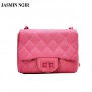 Túi Đeo Chéo JASMIN NOIR Phong Cách Vuông Nhỏ Kẻ Ô Nắp Lật Dây Mỏng Thời Trang Cho Nữ