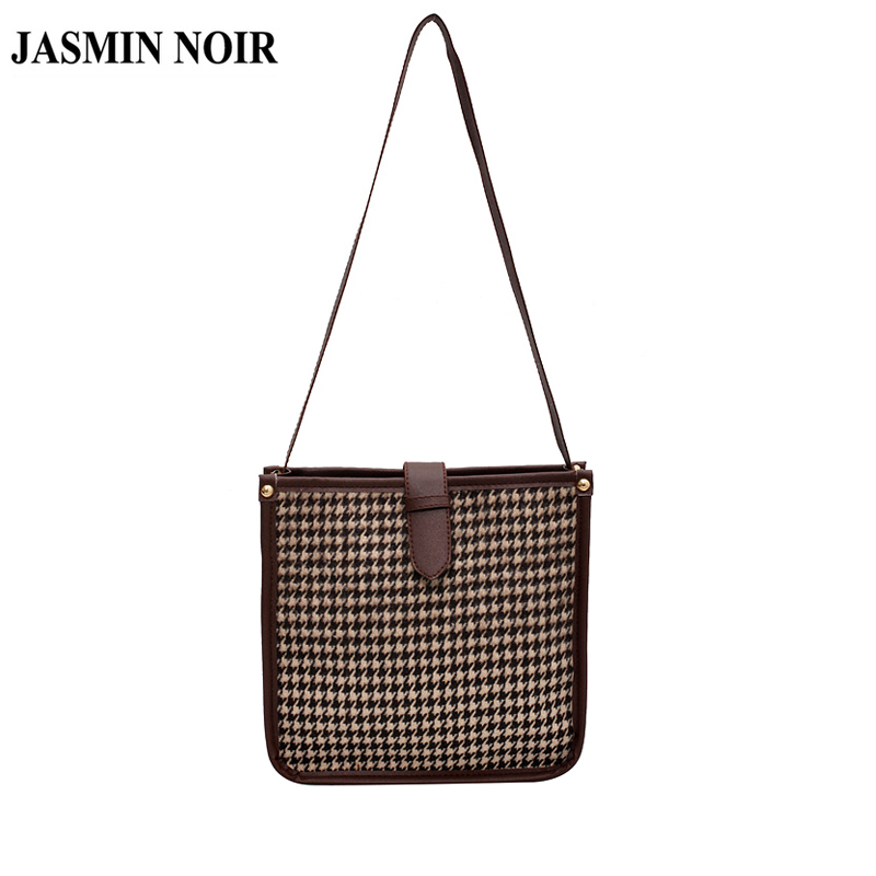 Túi Đeo Vai JASMIN NOIR Bằng Len Dáng Vuông Nhỏ Nhắn Đơn Giản Phong Cách Retro Cho Nữ