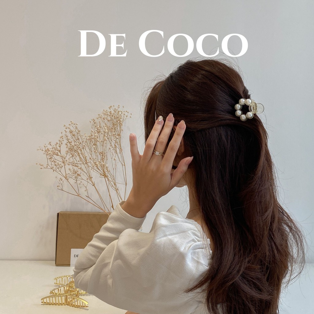 Kẹp tóc nữ - Kẹp tóc ngọc trai nhựa De Coco