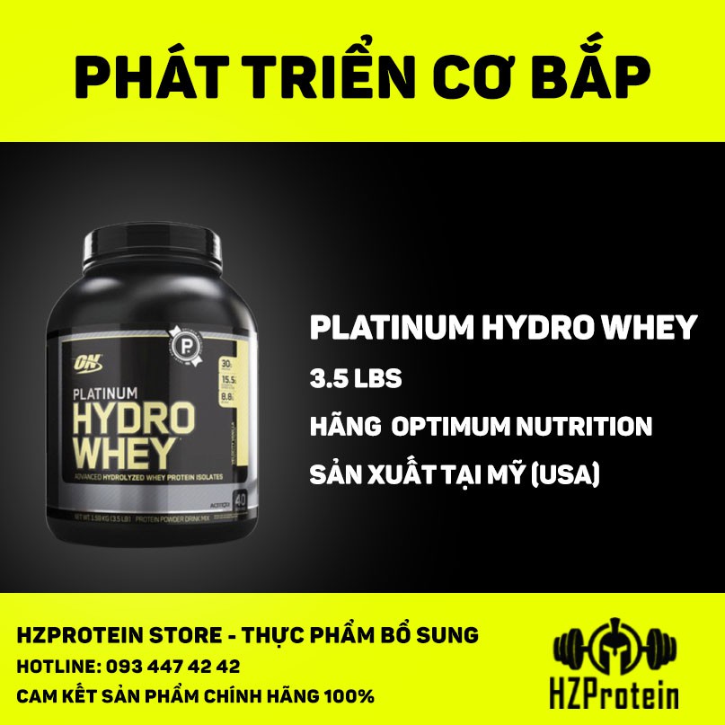 PLATINUM HYDRO WHEY - WHEY SIÊU TINH KHIẾT HẤP THỤ CỰC NHANH (3.5LB)