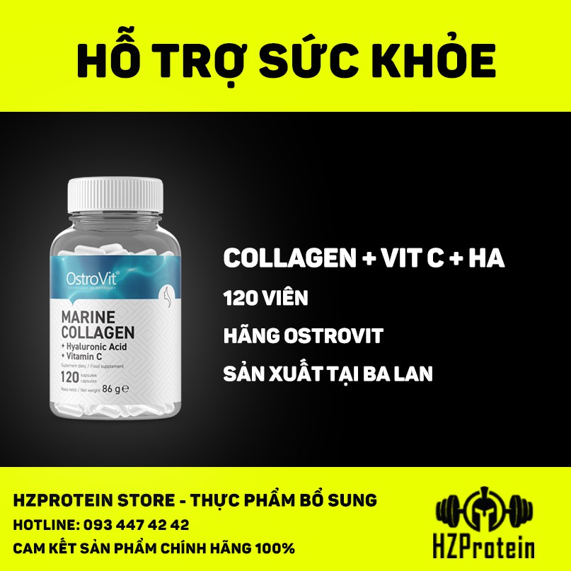 OSTROVIT MARINE COLLAGEN - BỔ SUNG THÊM HA VÀ VITAMIN C GIÚP DA, TÓC, XƯƠNG KHỚP KHỎE MẠNH (120 VIÊN)