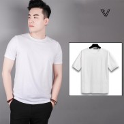 Áo thun nam trắng ngắn tay, áo phông nam trắng không cổ