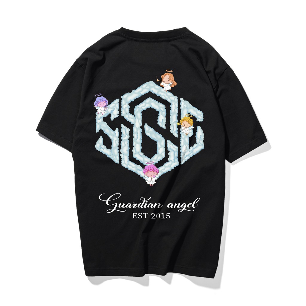 Áo phông thiên thần SGES dáng tay lỡ form rộng unisex nam nữ
