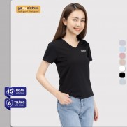 Áo phông nữ YODY cổ tim form rộng vải cotton thoáng mát PPN4138