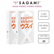 Combo 2 hộp bao cao su Sagami Superthin - hộp 10 chiếc - bcs mỏng - kiểu truyền thống