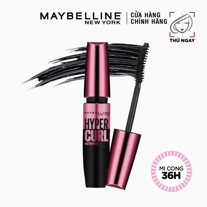 Mascara Dài Mi và Cong Mi Maybelline New York Hyper Curl Waterproof Chuốt Mi Đen 9.2ml