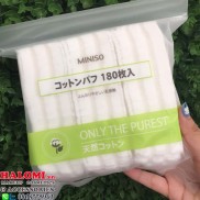 Bông Tẩy Trang Miniso Nhật Bản 180 Miếng thấm hút tốt không hại da tay chính hãng HALOMI