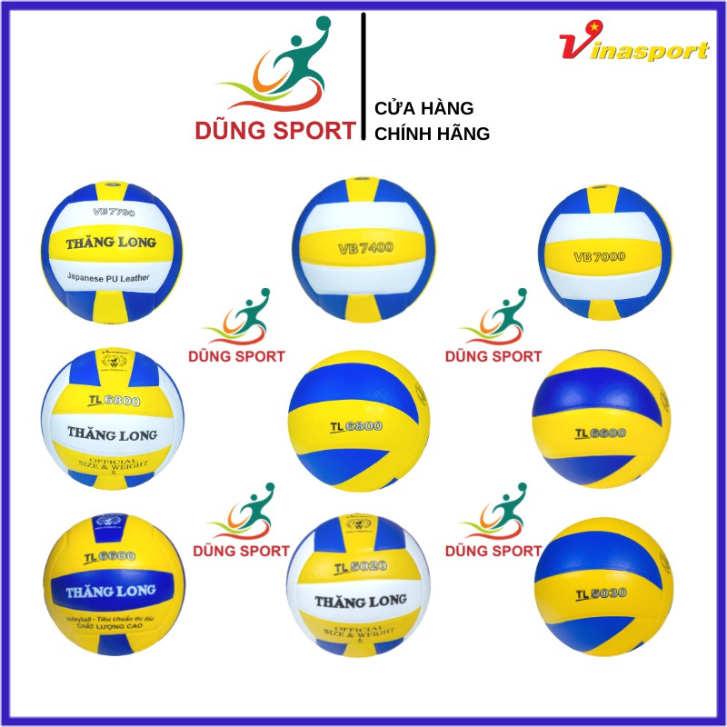 Bóng chuyền Thăng Long da Nhật tiêu chuẩn thi đấu VB 7000, VB7400, VB 7700, TL 5020 tặng túi lưới và kim bơm tiêu chuẩn