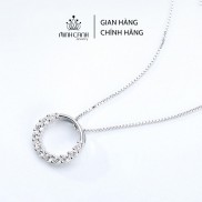 Dây Chuyền Bạc Nữ Minh Canh Jewelry - Mặt Tròn Đính Đá Viền