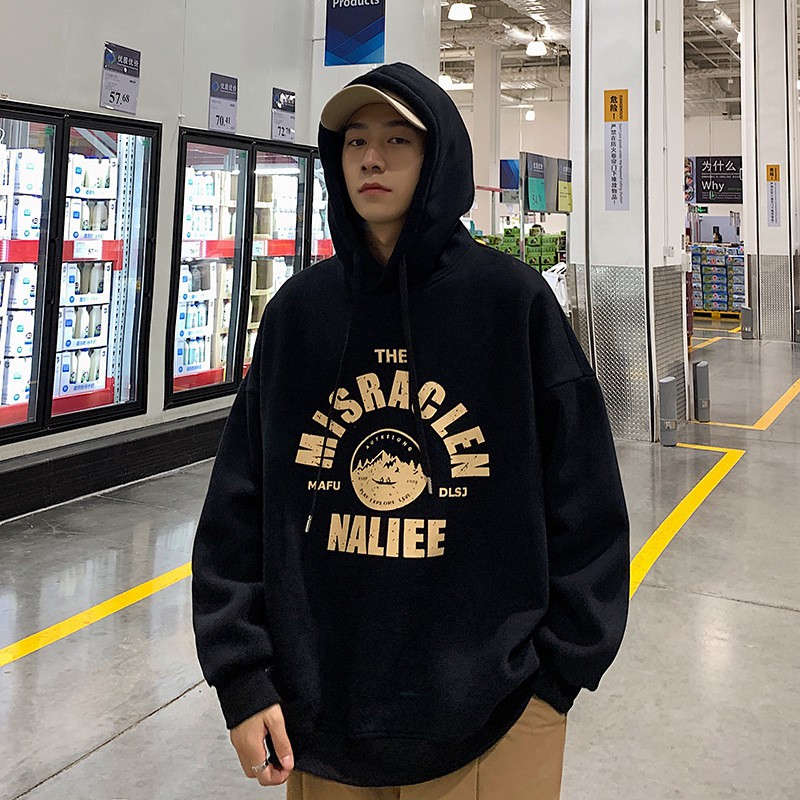 Áo Nỉ Hoodie Dài Tay Thiết Kế phong cách Hàn Quốc form rộng unisex nam nữ (Chữ)