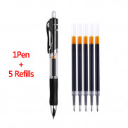 1 bút bi cỡ lớn kèm 5 ruột bút thay thế ngòi 0.5mm chất lượng cao