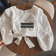 Áo kiểu nữ cột nơ phối ren (kèm ảnh thật và video)