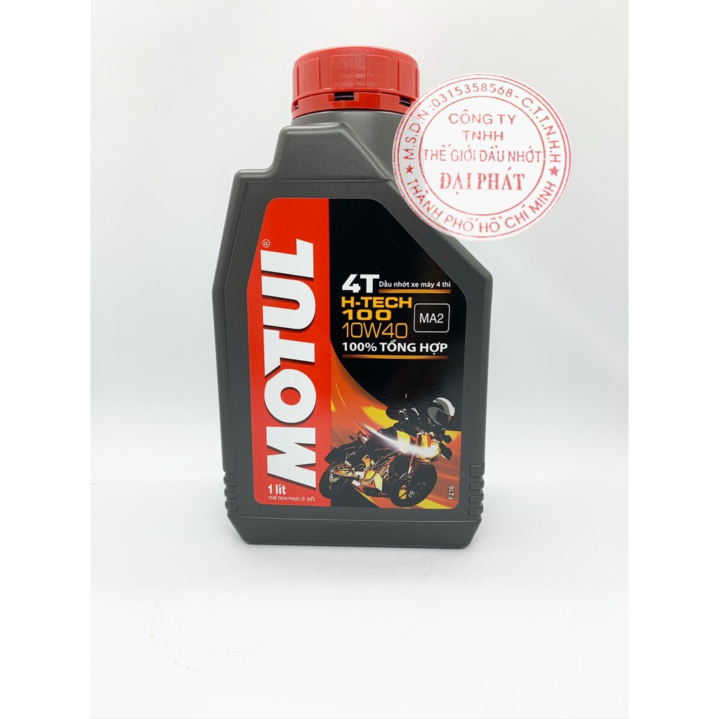 Dầu nhớt tổng hợp 100% Motul H-Tech100 10w40