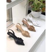 Giày mũi nhọn 5 cm cài khoen vuông quai sau da rắn MYSS - CG139