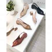 Giày mũi nhọn cài khoen gót trụ 3cm Myss - CG154