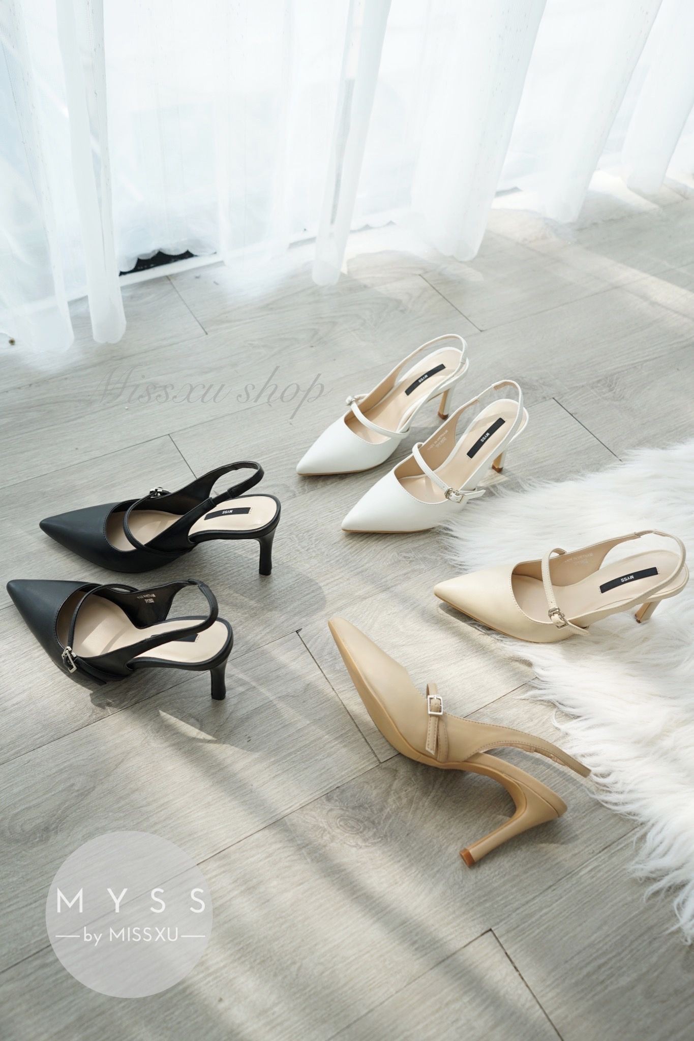 Giày mũi nhọn khóa cài ngang 7p Myss - CG203