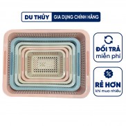 Rổ nhựa hình chữ nhật cao cấp Châu Hưng, màu pastel Hàn Quốc, nhựa nguyên sinh kháng khuẩn Ag+ của gia dụng Du Thủy