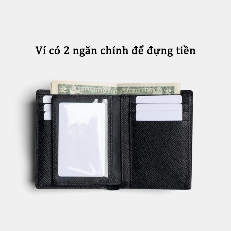 Ví Nam Da Thật CLASSY CrossGrain Nhập Khẩu Cao Cấp Chống Thấm Nước Unisex Nam Nữ DOLANTO