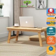 Bàn Gỗ Đa Năng Chân Xếp 40x60cm - Bàn trà chữ nhật sofa/cafe ngồi bệt gấp gọn gỗ tự nhiên đa năng