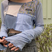  Áo thun dài tay in chữ thiết kế trễ vai gợi cảm dành cho nữ