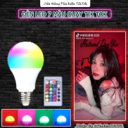 Đèn LED tiktok 16 triệu màu đổi màu bằng điều khiển,quay tiktok decor trang trí nhà cửa 3w,7w,12w,15w, tặng kèm đui cắm.