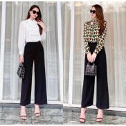 Quần ống rộng cạp to 2 cúc bọc siêu Hot_QKB2