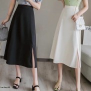 Chân váy dài midi chân váy chữ a xẻ bên siêu Hot_XB132