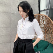 Áo Sơ Mi Nữ Trắng Công Sở, Dáng Suông (40-65kg), Giấu khuy áo. Chất vải dày dặn chống nhăn