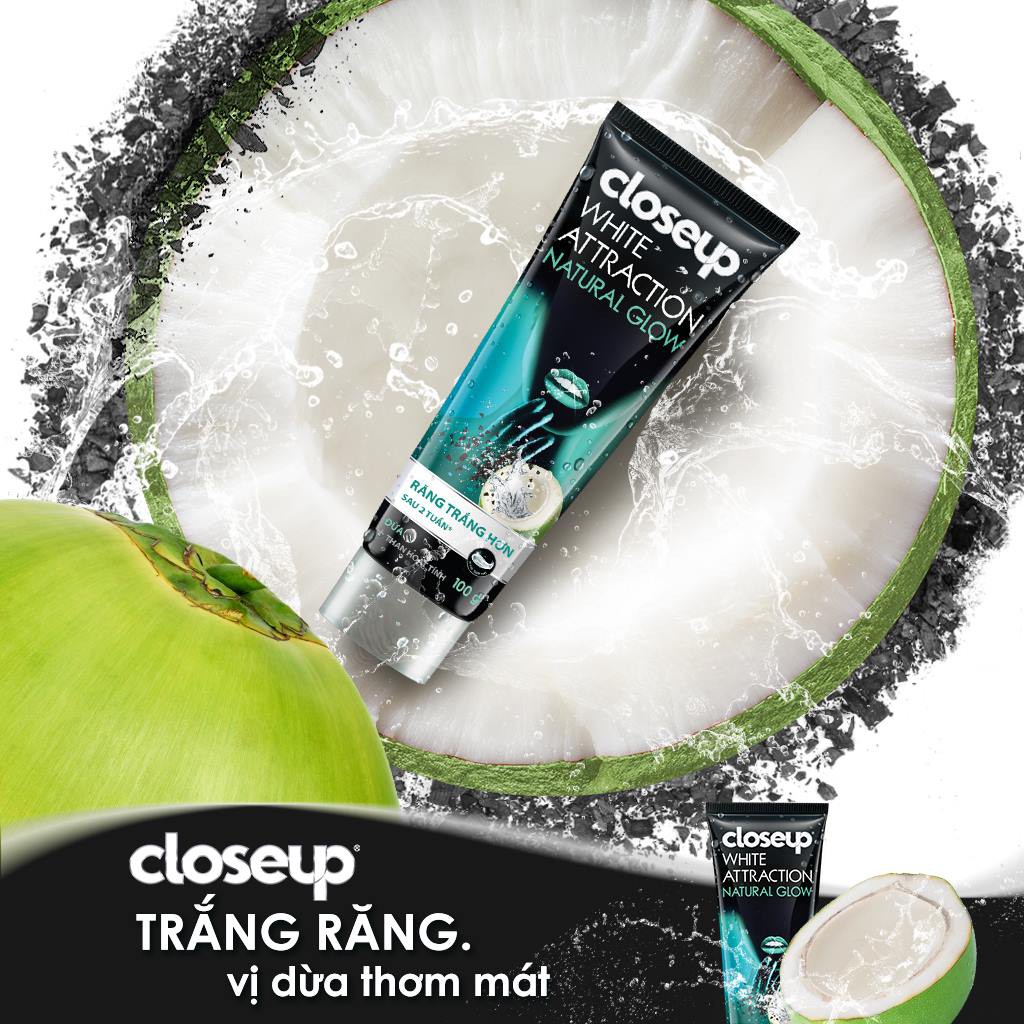 (230g)Kem Đánh Răng Close Up Than Hoạt Tính & Dừa
