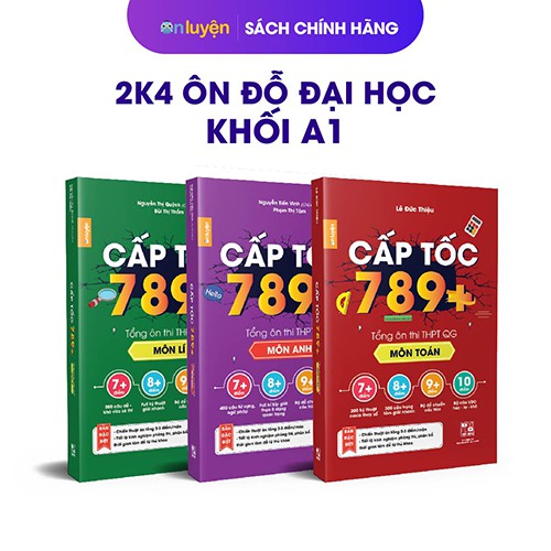 Sách - Combo 3 cuốn Cấp tốc 789+ Tổng ôn thi THPT Quốc Gia (Toán + Lí + Anh)