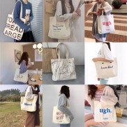 Túi tote , túi vải đựng đồ size A4 có khóa miệng Hàn Quốc cao cấp