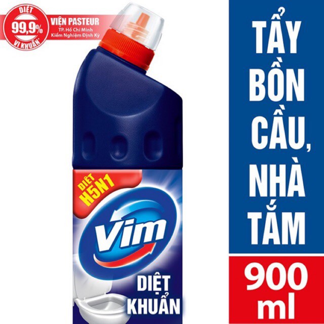 Nước tẩy bồn cầu & nhà tắm VIM diệt khuẩn 900ml
