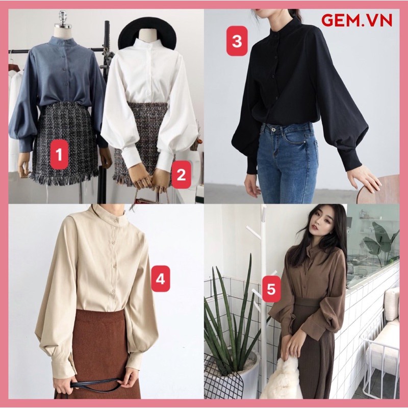 Áo sơ mi tay bồng kiểu mới G127 hàng thiết kế đẹp chất vải xịn mặc rất mát, không nhăn, đi học hay công sở được GEM.VN