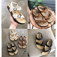 Giày Xỏ Ngón Nữ Đế Trấu birken Màu Trắng QUAI DÁN - Dép quai hậu nữ VNXK - SATA22T Fullbox