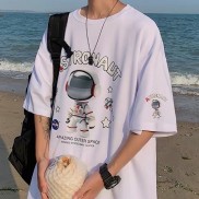 Áo thun tay lỡ nam nữ, áo phông unisex form rộng chất cotton mát mịn thấm hút mồ hôi in hình STRON