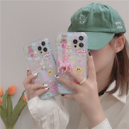 Ốp điện thoại TPU họa tiết nữ tính có dây xỏ cổ tay cho iPhone 11 Pro Max / 12 / X / 7+ / 8 / 6 / 11