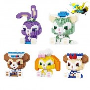 Lego nano 3D mô hình lắp ghép đồ chơi xếp hình thỏ, gấu dễ thương, logo sáng tạo trẻ em, quà tặng sinh nhật bạn trai gái