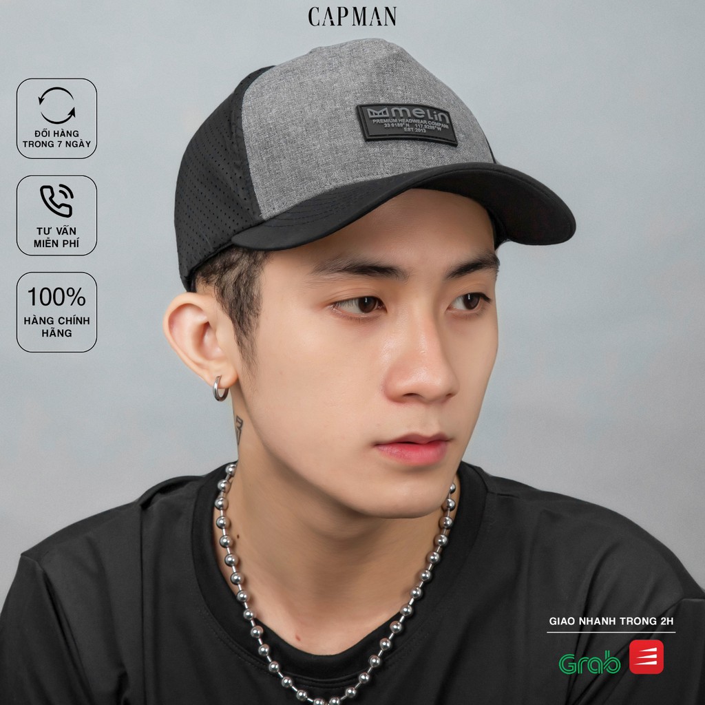 Mũ snapback chính hãng CAPMAN, phong cách hiphop vải da lộn thêu chữ X CM37