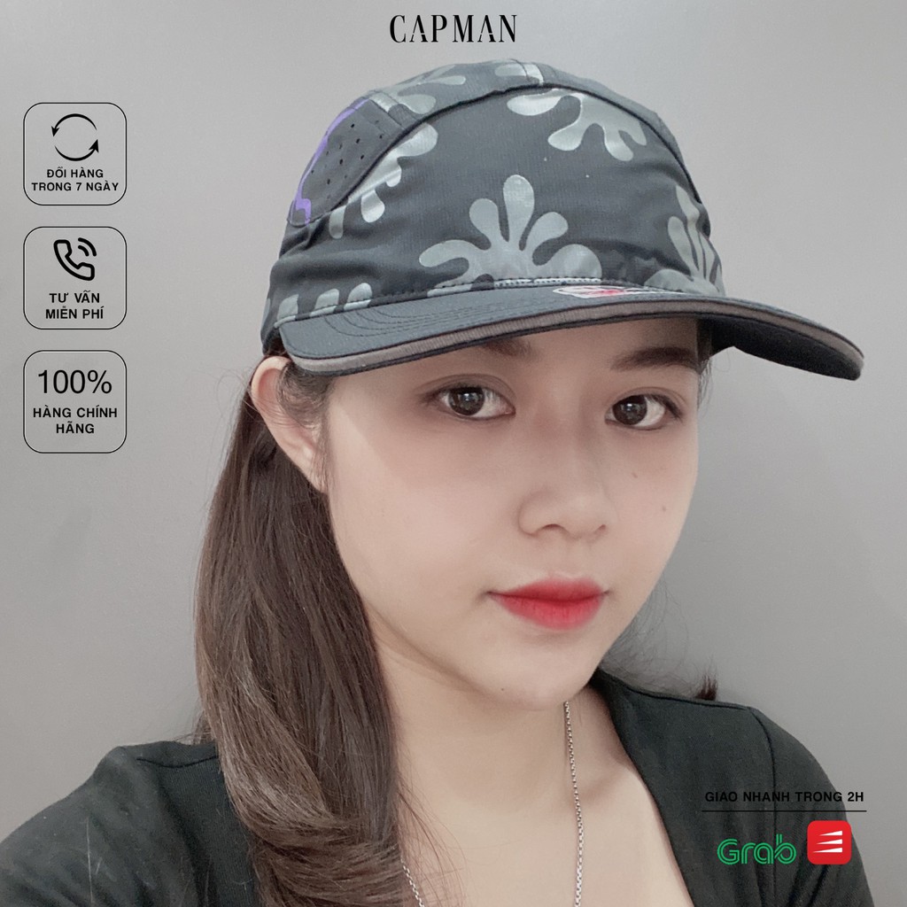 Mũ lưỡi trai chính hãng CAPMAN phom dáng thể thao vải dù hoa văn tím CM107