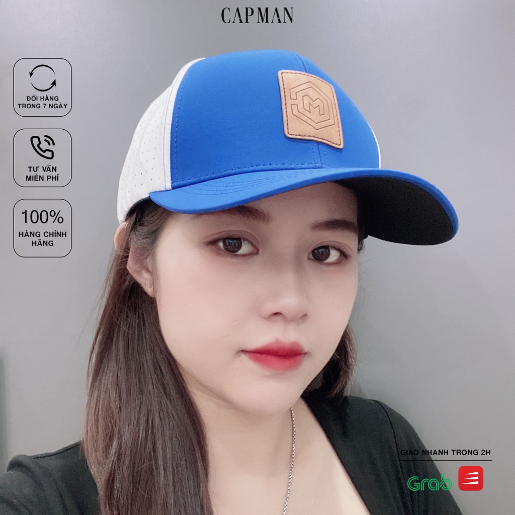 Mũ lưỡi trai CAPMAN chính hãng full box, nón kết nam thể thao CM137 màu xanh